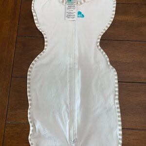 White Love to Dream Baby Swaddle with double Zipper